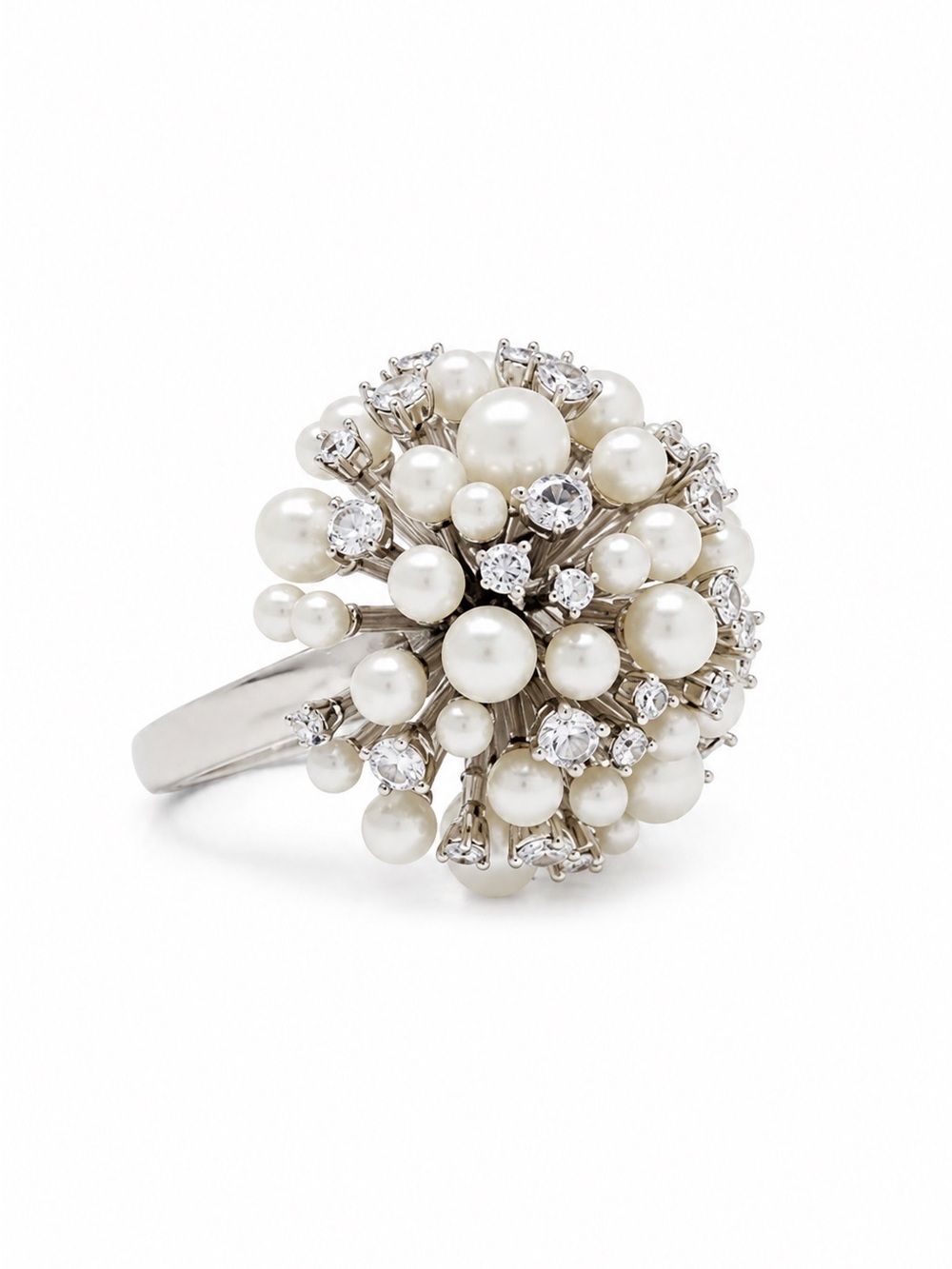 Kate Spade Cheers To That Cluster Ring Pearl Crystal. Size 7